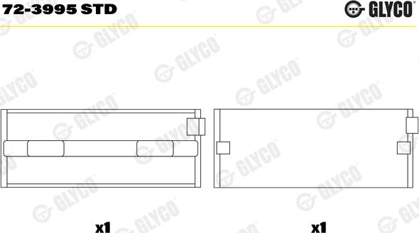 Glyco 72-3995 STD - Подшипник коленвала unicars.by