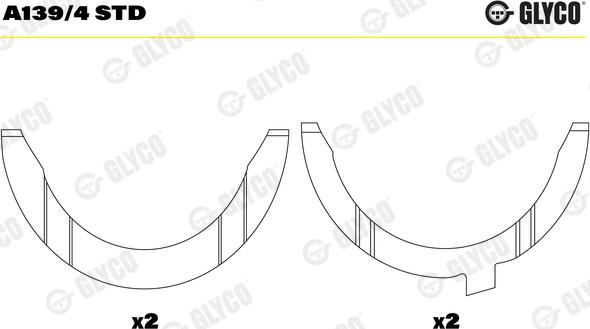 Glyco A139/4 STD - Упорная шайба, коленчатый вал unicars.by
