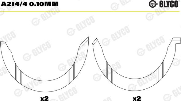 Glyco A214/4 0.10mm - Упорная шайба, коленчатый вал unicars.by