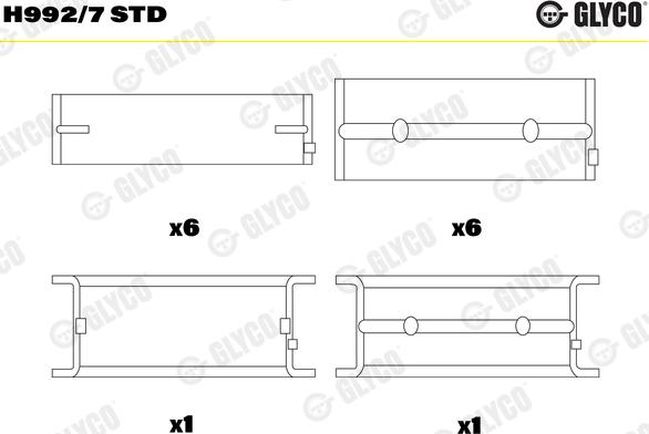 Glyco H992/7 STD - Подшипник коленвала unicars.by