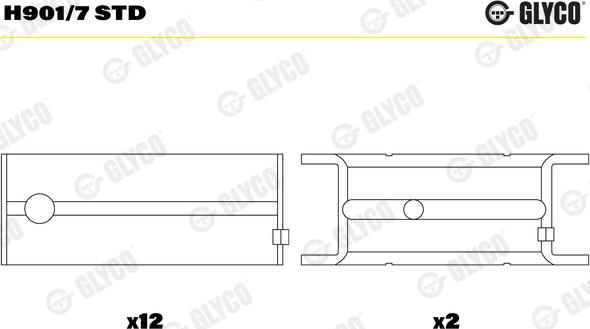 Glyco H901/7 STD - Подшипник коленвала unicars.by