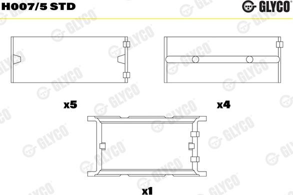 Glyco H007/5 STD - Подшипник коленвала unicars.by