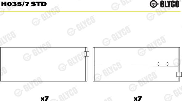 Glyco H035/7 STD - Подшипник коленвала unicars.by