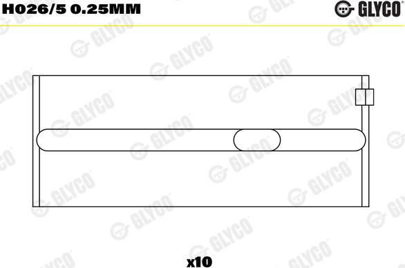 Glyco H026/5 0.25mm - Подшипник коленвала unicars.by