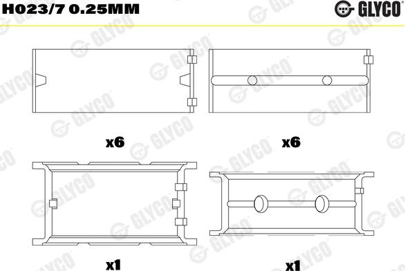 Glyco H023/7 0.25mm - Подшипник коленвала unicars.by