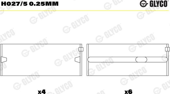 Glyco H027/5 0.25mm - Подшипник коленвала unicars.by