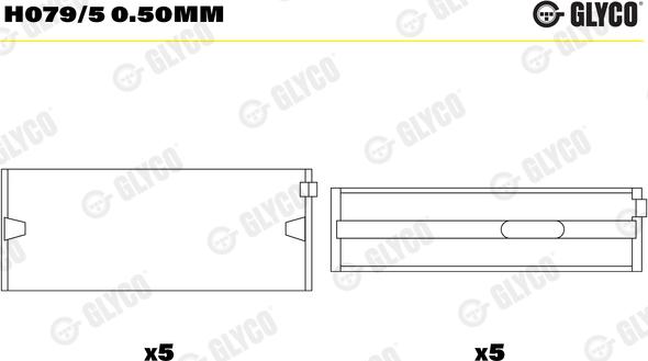 Glyco H079/5 0.50mm - Подшипник коленвала unicars.by