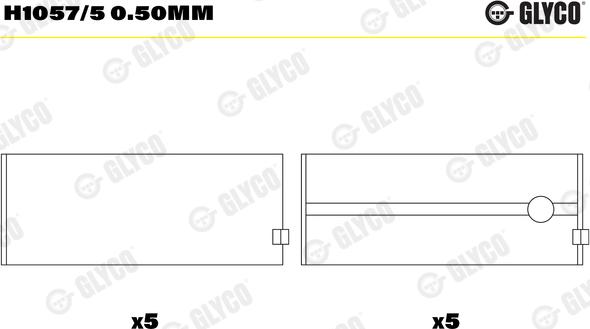 Glyco H1057/5 0.50mm - Подшипник коленвала unicars.by