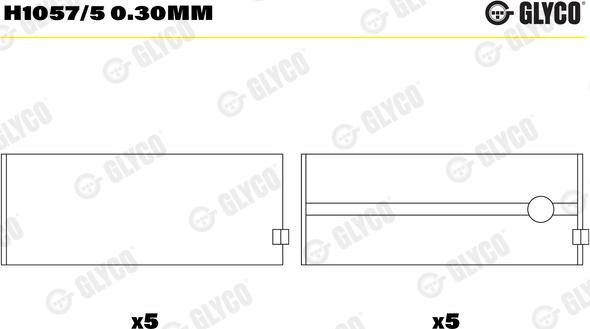 Glyco H1057/5 0.30mm - Подшипник коленвала unicars.by