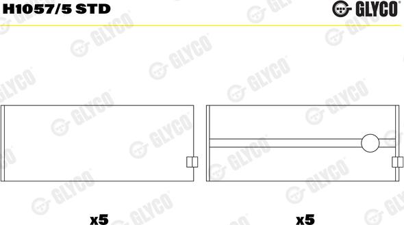 Glyco H1057/5 STD - Подшипник коленвала unicars.by