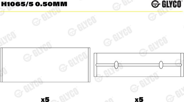 Glyco H1065/5 0.50mm - Подшипник коленвала unicars.by