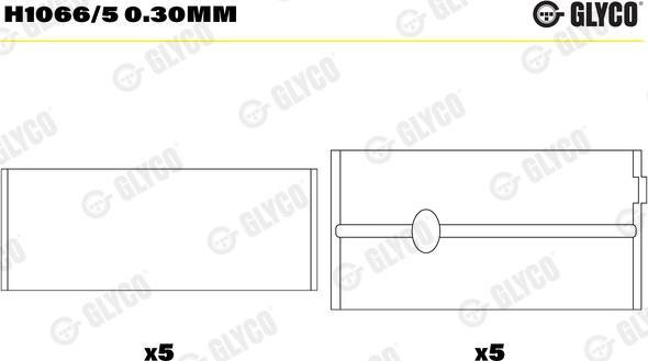 Glyco H1066/5 0.30mm - Подшипник коленвала unicars.by