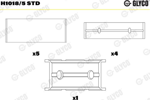 Glyco H1018/5 STD - Подшипник коленвала unicars.by