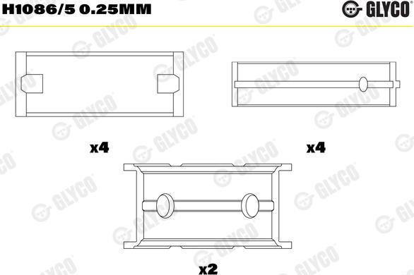 Glyco H1086/5 0.25mm - Подшипник коленвала unicars.by