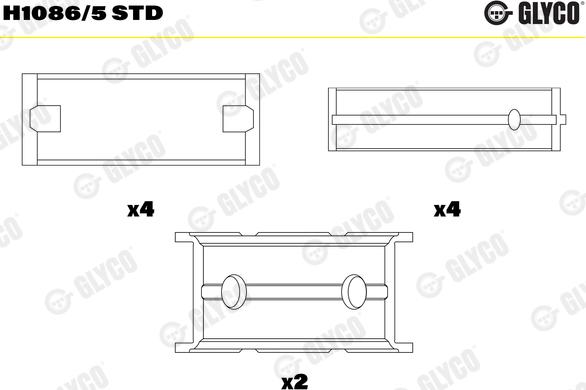 Glyco H1086/5 STD - Подшипник коленвала unicars.by