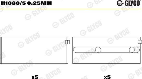 Glyco H1080/5 0.25mm - Подшипник коленвала unicars.by