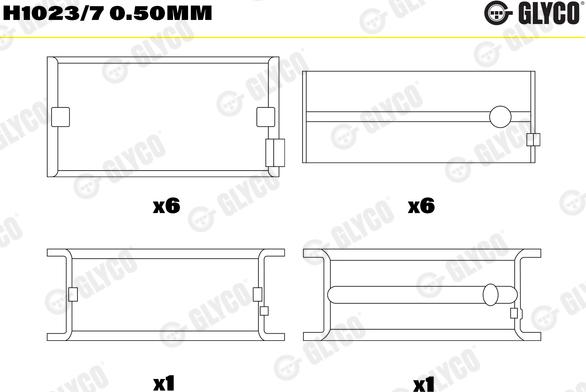 Glyco H1023/7 0.50mm - Подшипник коленвала unicars.by