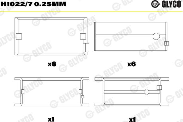 Glyco H1022/7 0.25mm - Подшипник коленвала unicars.by