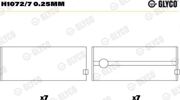 Glyco H1072/7 0.25mm - Подшипник коленвала unicars.by