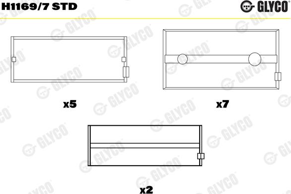 Glyco H1169/7 STD - Подшипник коленвала unicars.by