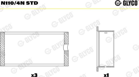 Glyco N110/4N STD - Подшипник распредвала unicars.by