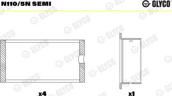 Glyco N110/5N SEMI - Подшипник распредвала unicars.by