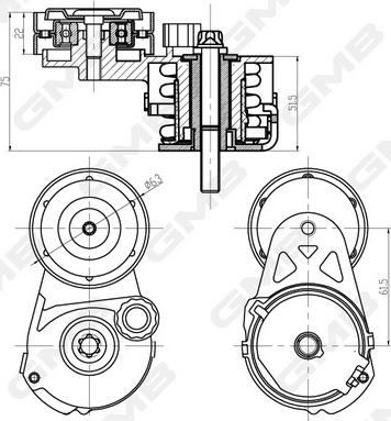 GMB GAT31490 - Натяжитель, поликлиновый ремень unicars.by