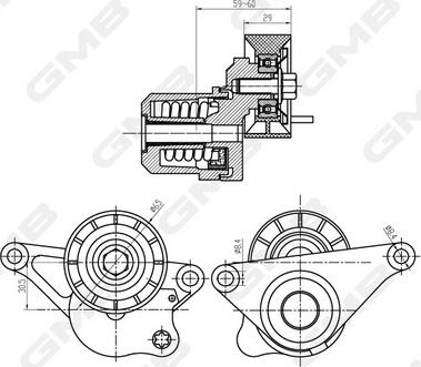 GMB GAT32690 - Натяжитель, поликлиновый ремень unicars.by