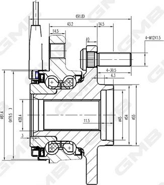 GMB GH35070A - Ступица колеса, поворотный кулак unicars.by