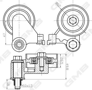 GMB GTC1040 - Направляющий ролик, зубчатый ремень ГРМ unicars.by