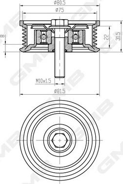 GMB GTC1160 - Направляющий ролик, зубчатый ремень ГРМ unicars.by