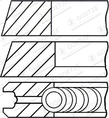 Goetze Engine 08-412000-00 - Комплект поршневых колец unicars.by