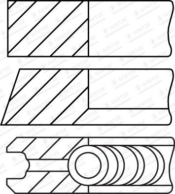 Goetze Engine 08-439107-10 - Комплект поршневых колец unicars.by