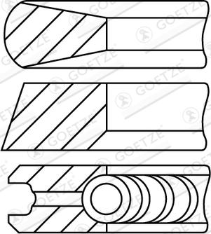 Goetze Engine 08-438800-10 - Комплект поршневых колец unicars.by