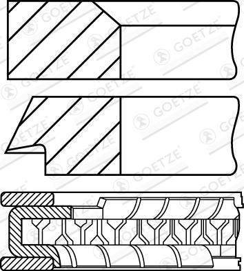 Goetze Engine 08-335100-10 - Комплект поршневых колец unicars.by