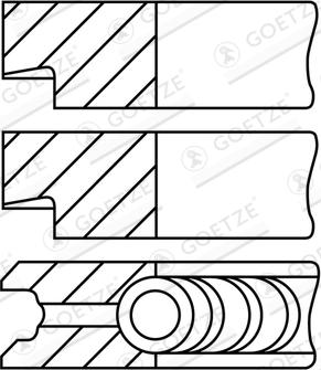 Goetze Engine 08-121700-10 - Комплект поршневых колец unicars.by