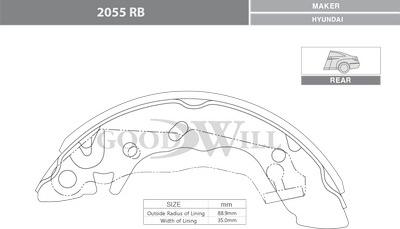 GoodWill 2055 RB - Комплект тормозных колодок, барабанные unicars.by