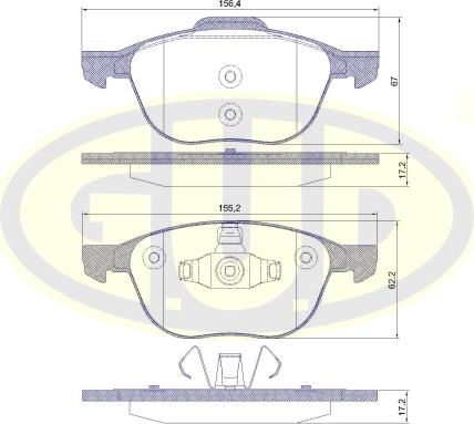 G.U.D. GBP108200 - Тормозные колодки, дисковые, комплект unicars.by