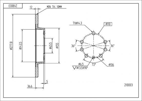 Hart 218 003 - Тормозной диск unicars.by