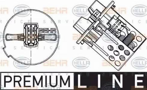 HELLA 9ML 351 332-281 - Сопротивление, реле, вентилятор салона unicars.by