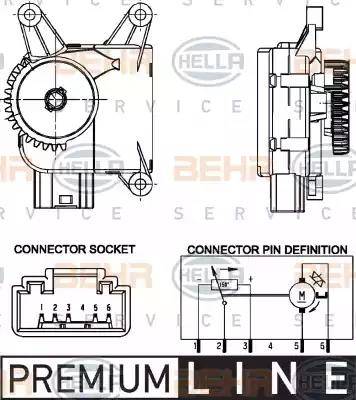 HELLA 6NW 351 344-021 - Регулировочный элемент, смесительный клапан unicars.by