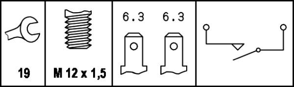 HELLA 6ZF 004 842-001 - Датчик, переключатель, фара заднего хода unicars.by