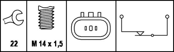 HELLA 6ZF 008 621-041 - Датчик, переключатель, фара заднего хода unicars.by