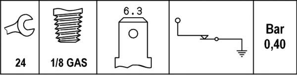 HELLA 6ZF 007 392-001 - Датчик, давление масла unicars.by