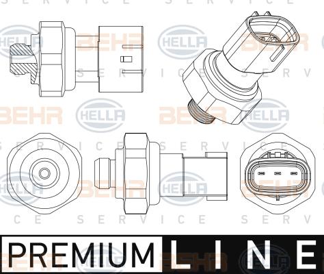 HELLA 6ZL 351 005-521 - Пневматический выключатель, кондиционер unicars.by