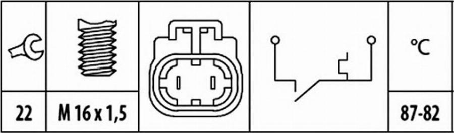 HELLA 6ZT181611001 - Термовыключатель, вентилятор радиатора / кондиционера unicars.by