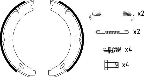 HELLA 8DA 355 050-301 - Комплект тормозов, ручник, парковка unicars.by