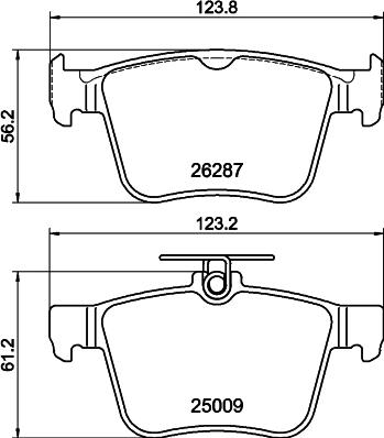 HELLA 8DB 355 044-951 - Тормозные колодки, дисковые, комплект unicars.by