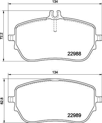 HELLA 8DB 355 044-161 - Тормозные колодки, дисковые, комплект unicars.by