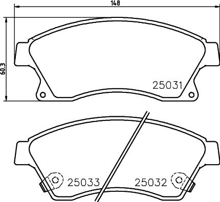 HELLA 8DB 355 045-461 - Тормозные колодки, дисковые, комплект unicars.by